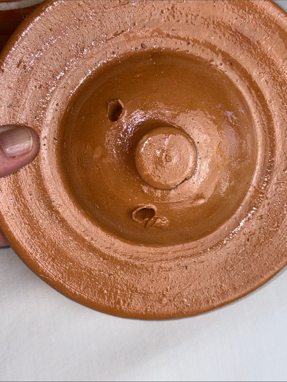 New Hand Painted Mexican Olla de Barro Clay Bean Pot Frijolera 4 Qt With Lid - Picture 7 of 13